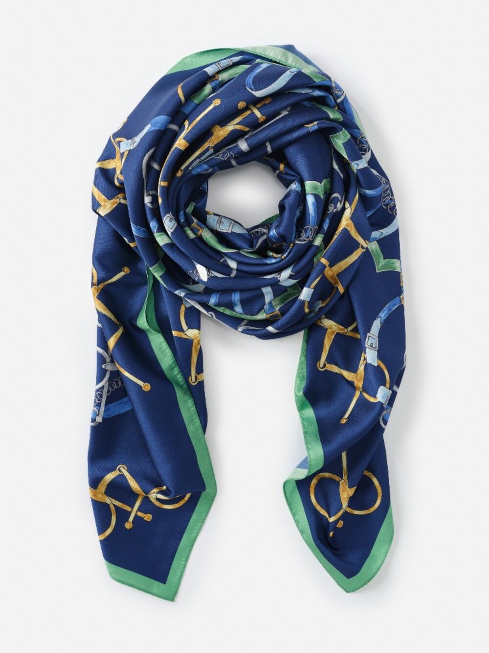 J McLaughlin The Magic Scarf in Modern Dressage Border - Navy/Green NEW